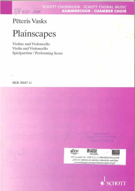 Plainscapes Violine und Violoncello Spielpartitur
