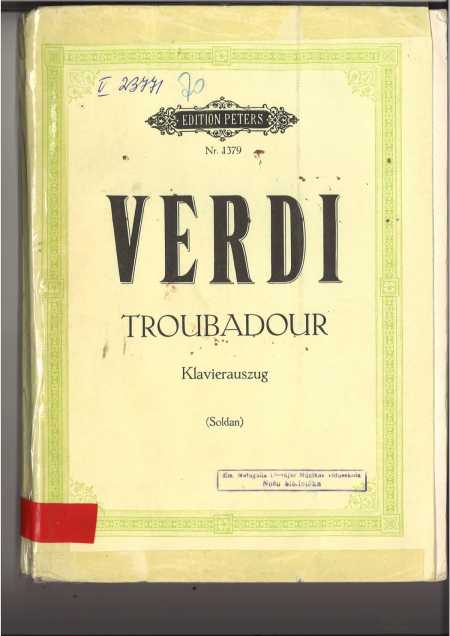 Troubadour Klavierauszug