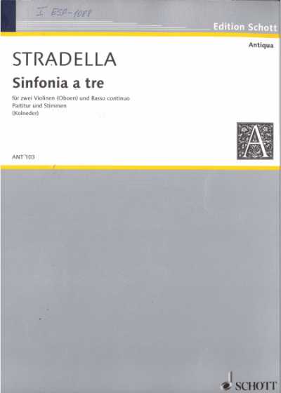 Stradella Sinfonia a tre fūr zwei Violinen ( Oboen) und Basso continuo